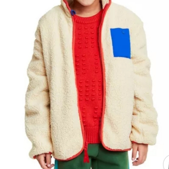 Lego Sherpa Jacket Target Cream, Red , Blue youth Size LARGE UNISEX - Picture 1 of 14